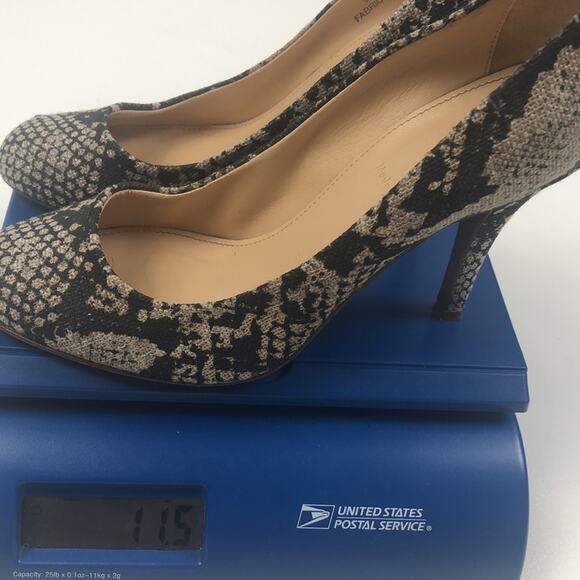 J.Crew Mona Printed snakeskin heels 6.5 - Picture 8 of 8
